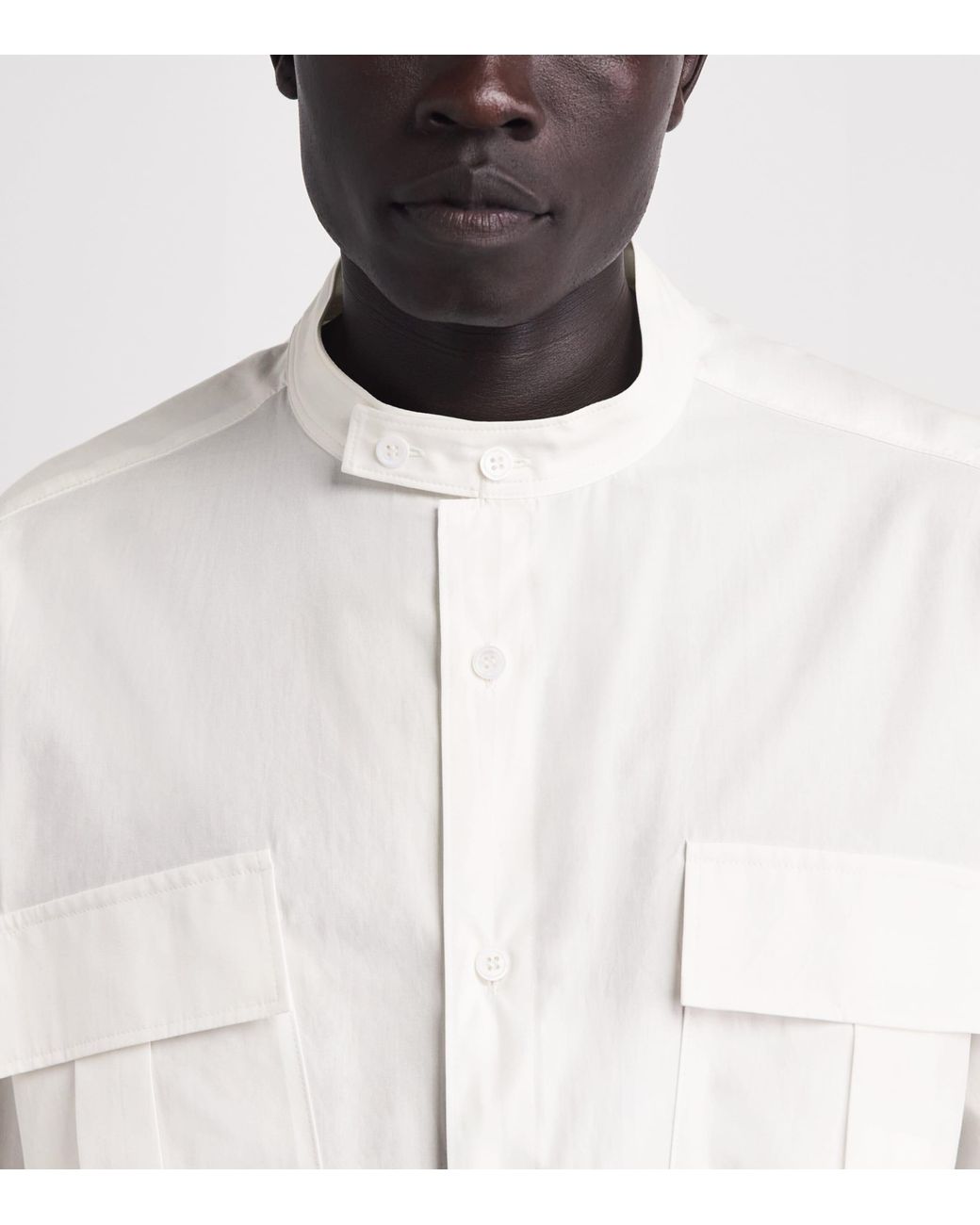 Yohji Yamamoto White Cotton Twin-Pocket Shirt for men