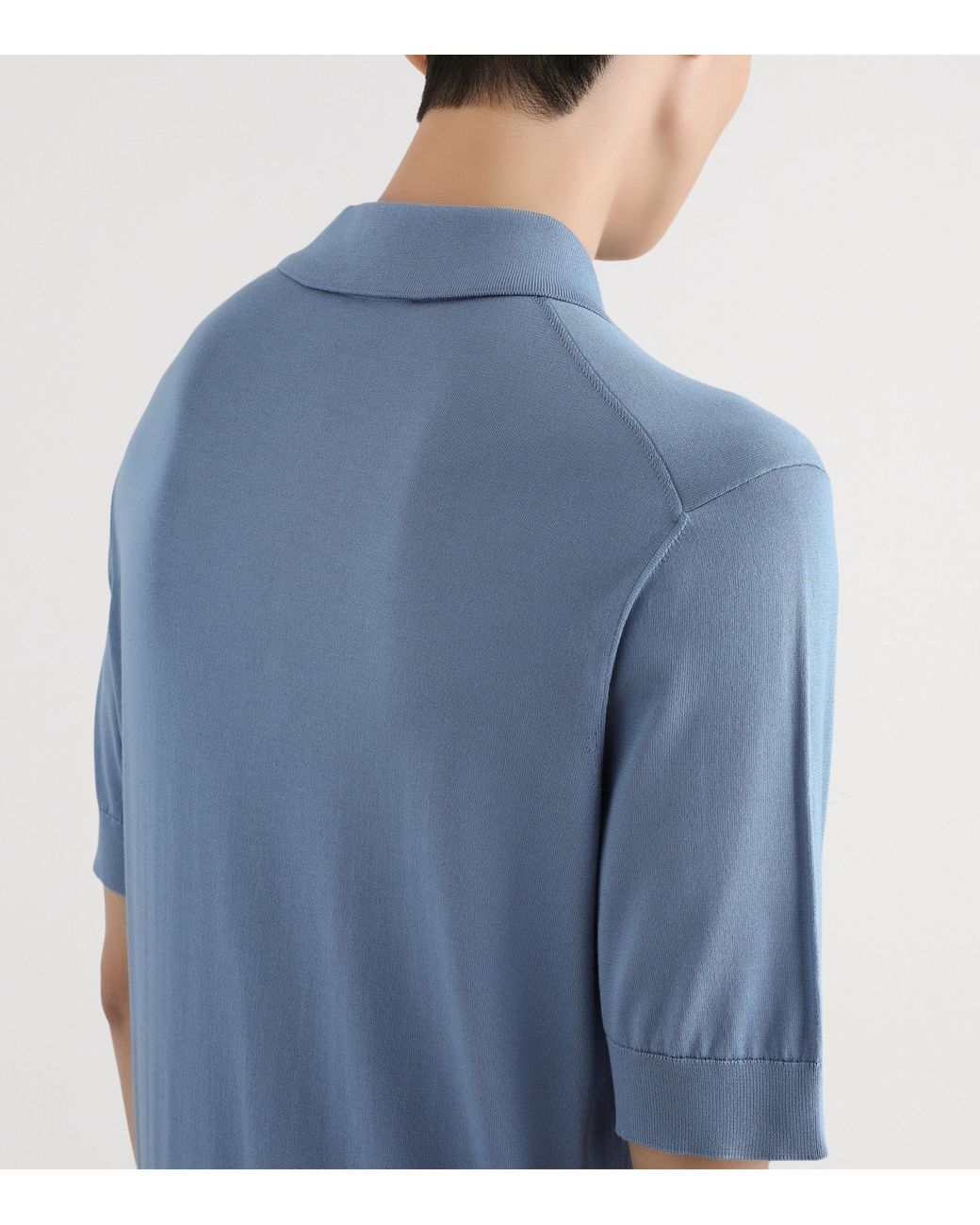 Dolce & Gabbana Blue Silk Polo Shirt for men