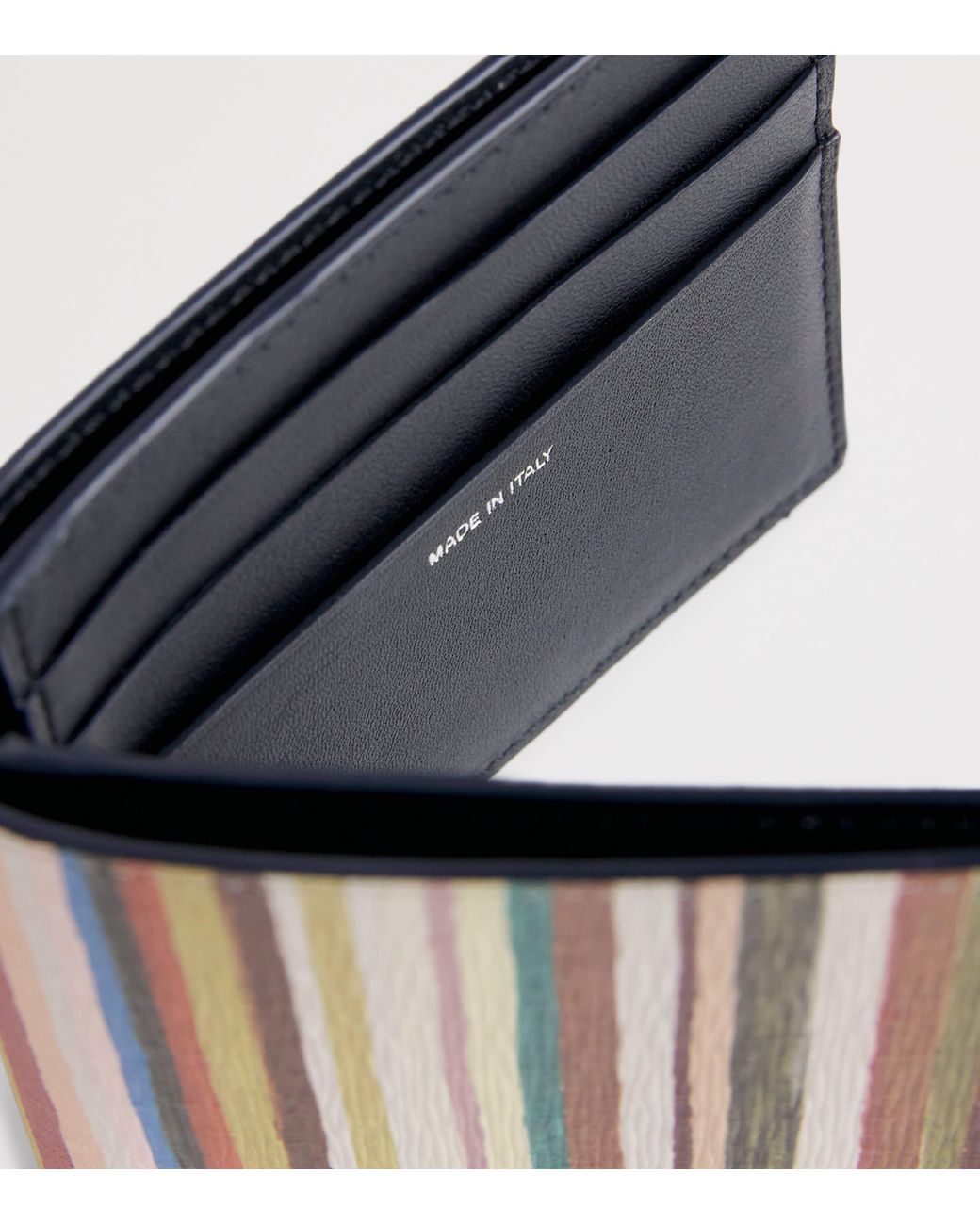 Paul Smith White Leather Painted Stripe Bifold Wallet for men