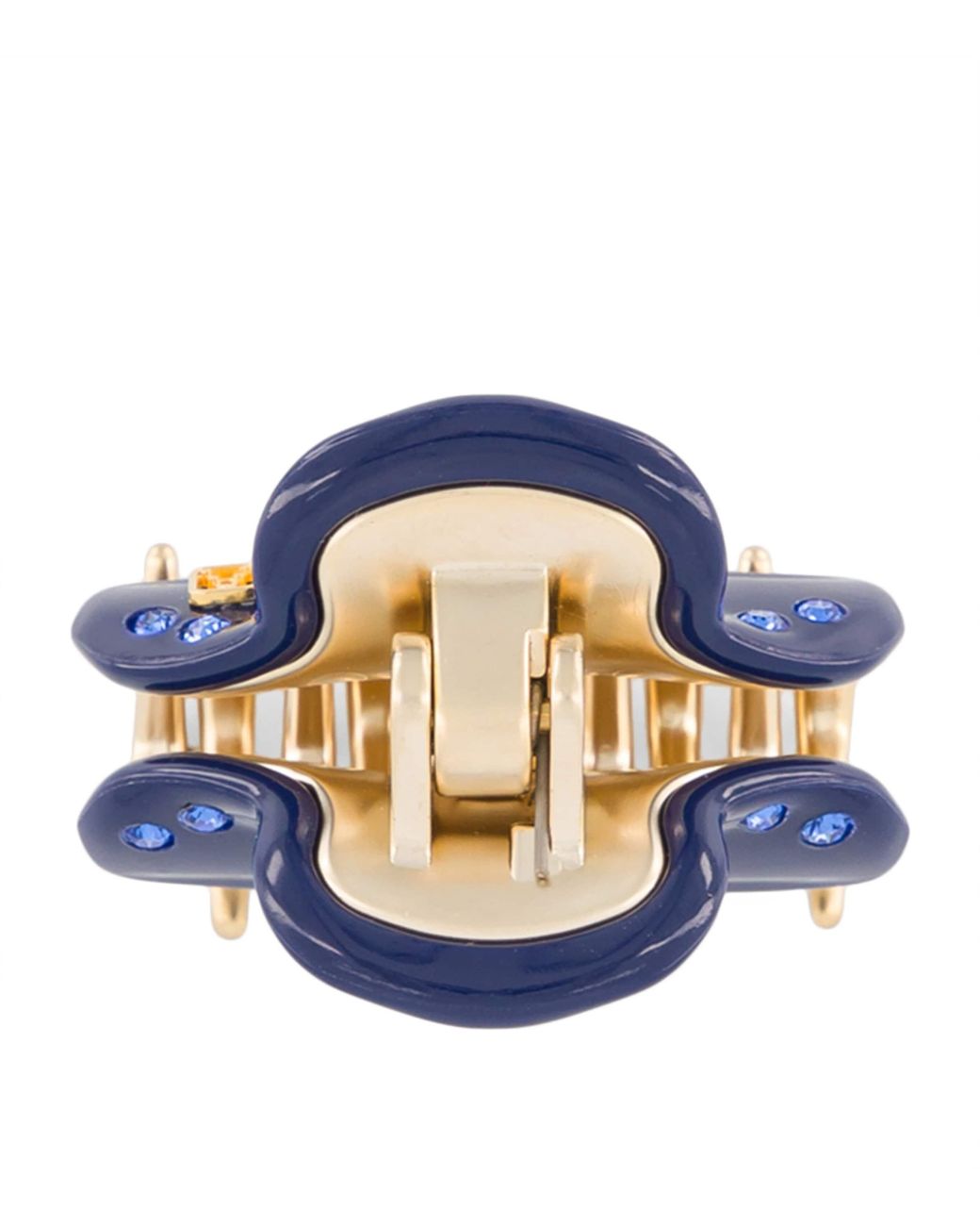 Alexandre De Paris Blue Plated Crystal-Embellished Claw Hair Clip