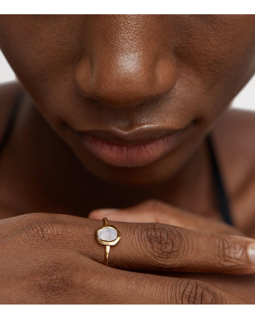 Monica Vinader Blue Vermeil And Moonstone Odyssey Ring