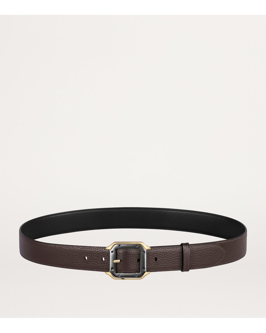 Cartier Black Leather Reversible Santos De Belt for men