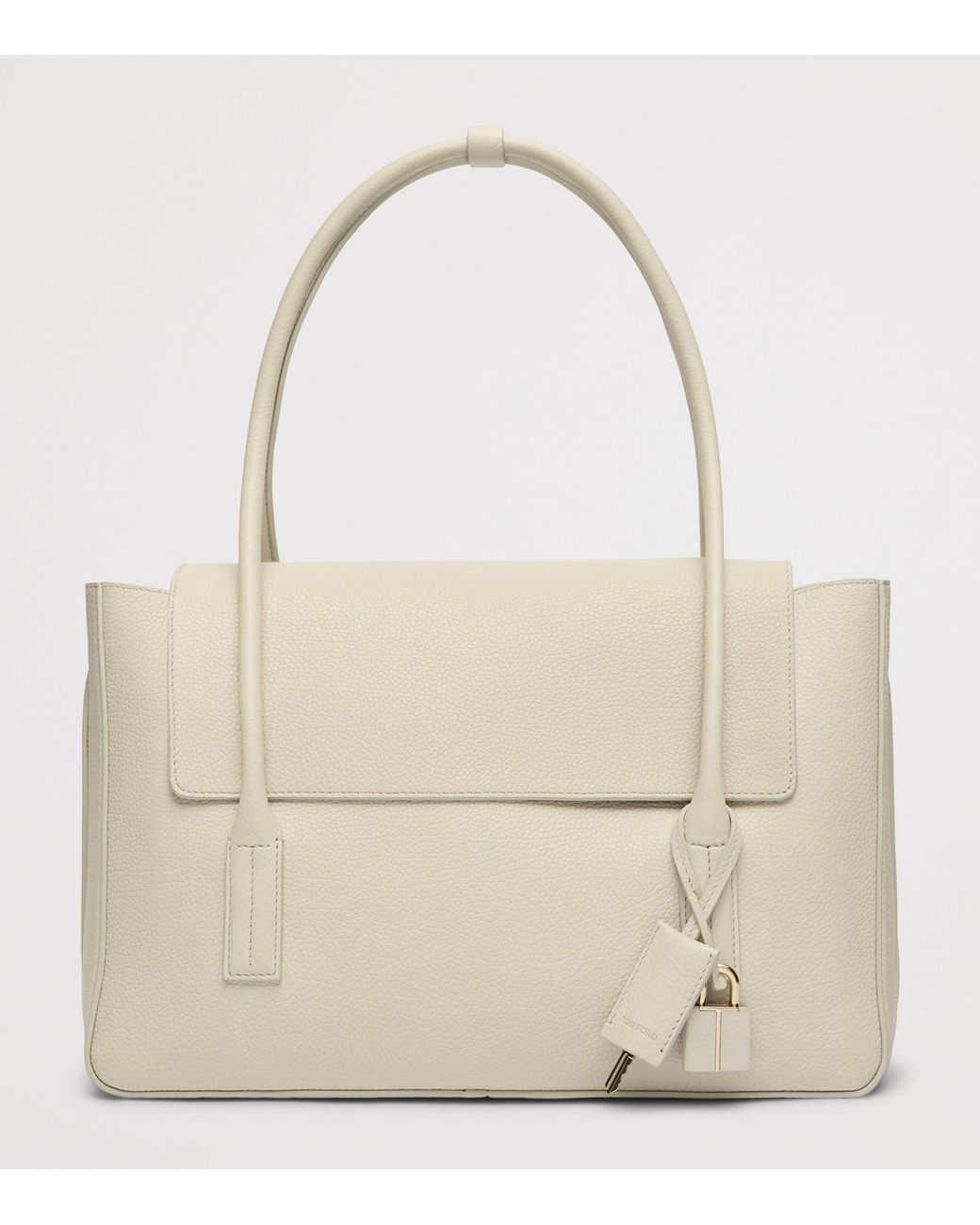 Tom Ford Natural Medium Leather Top-Handle Bag
