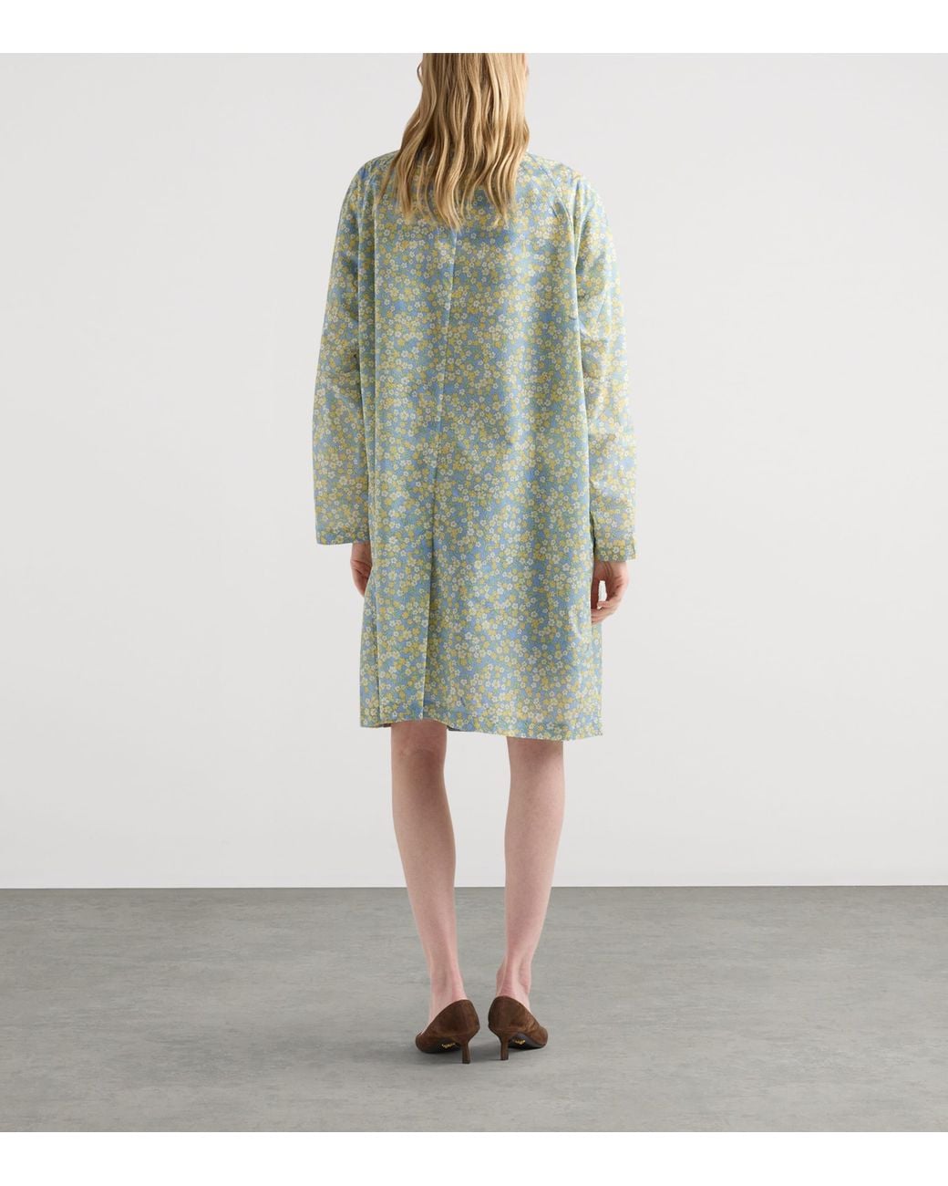 Prada Blue Re-Nylon Floral Print Raincoat