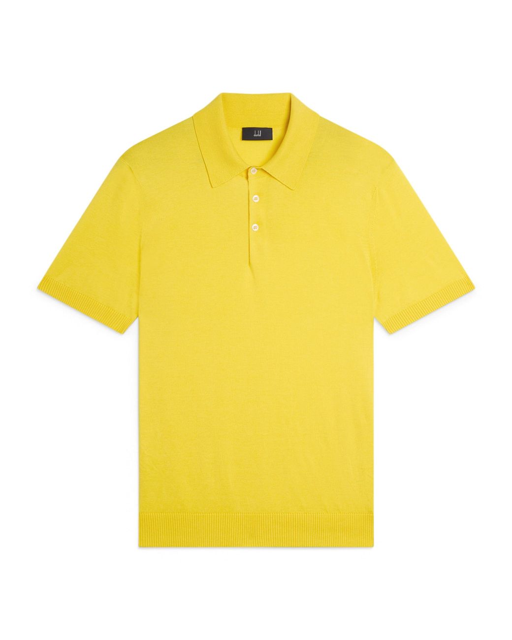 Dunhill Yellow Cotton-Mulberry Silk Polo Shirt for men