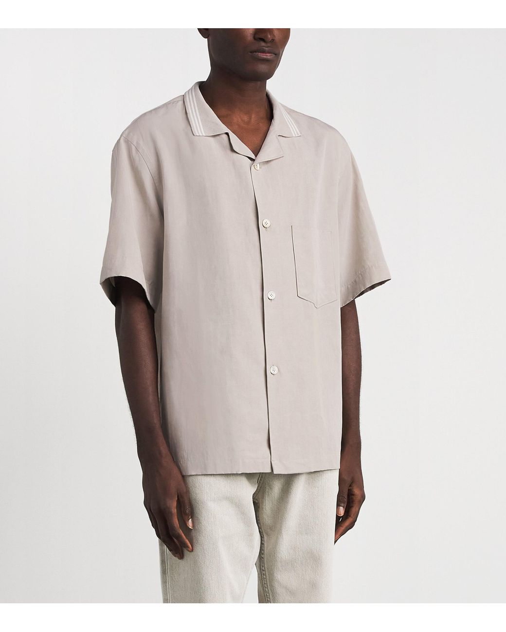 Eleventy White Bowling Shirt for men