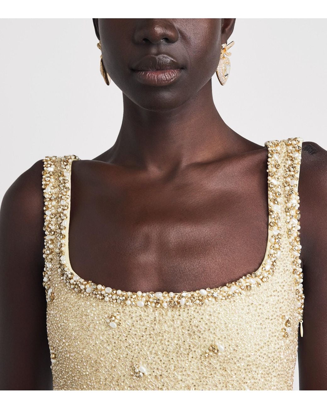 Clio Peppiatt White Embellished Athena Gown