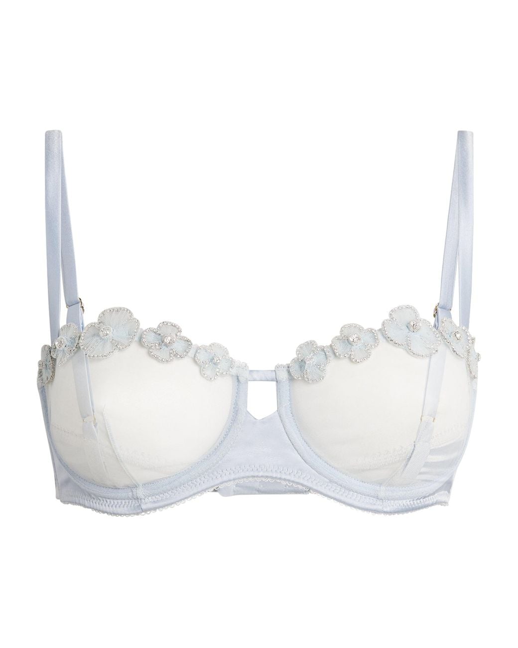 Kiki de Montparnasse White Silk-Blend Chouchou Balconette Bra