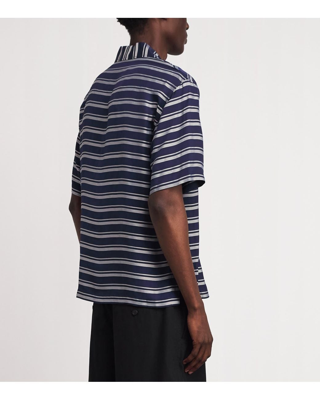 Sandro Blue Stripe Short-Sleeve Shirt for men