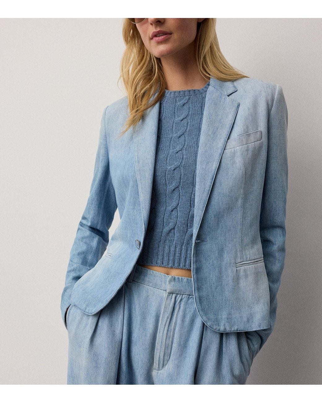 Ralph Lauren Blue Lochlan Denim Blazer
