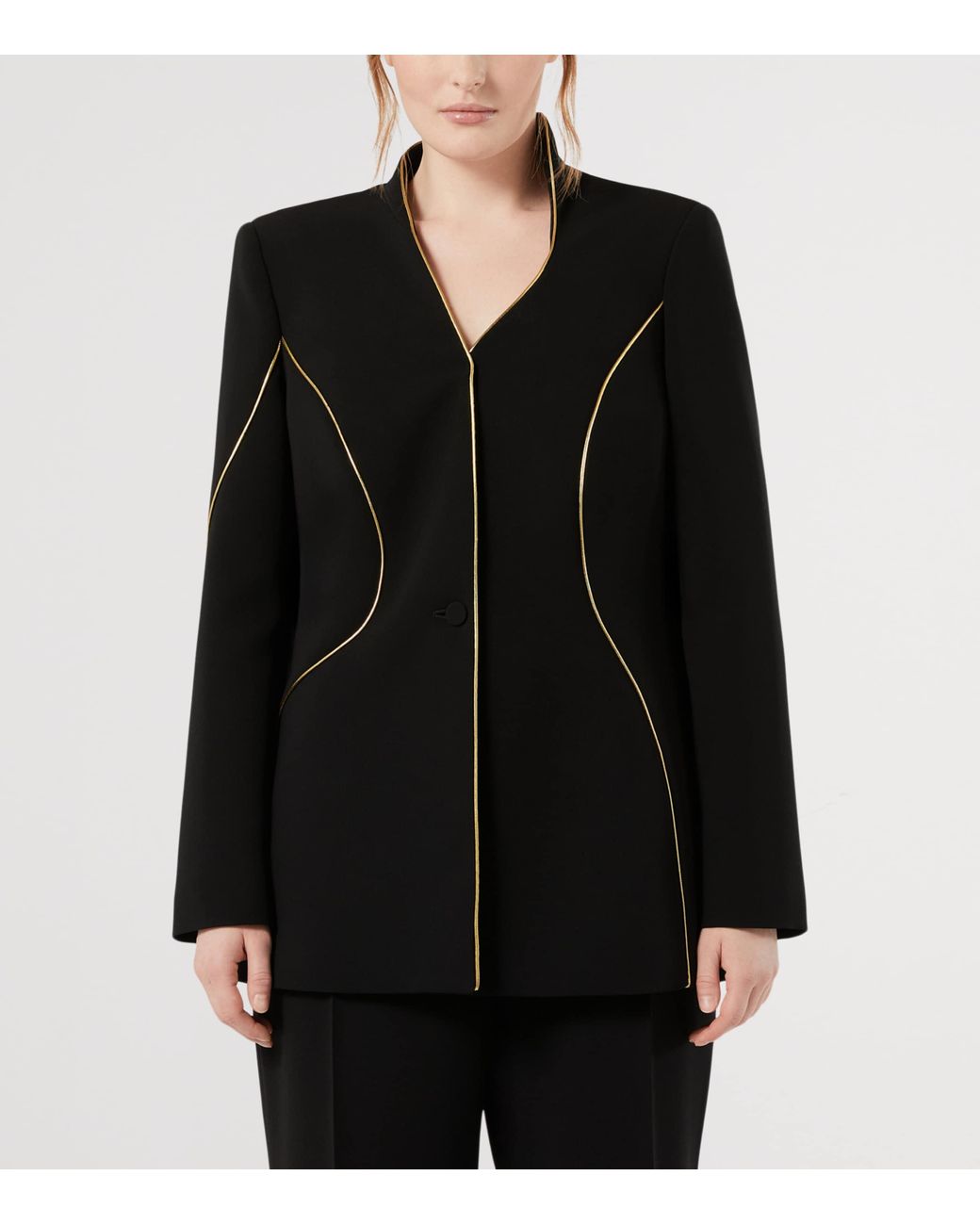 Marina Rinaldi Black Velvet Asymmetric Blazer