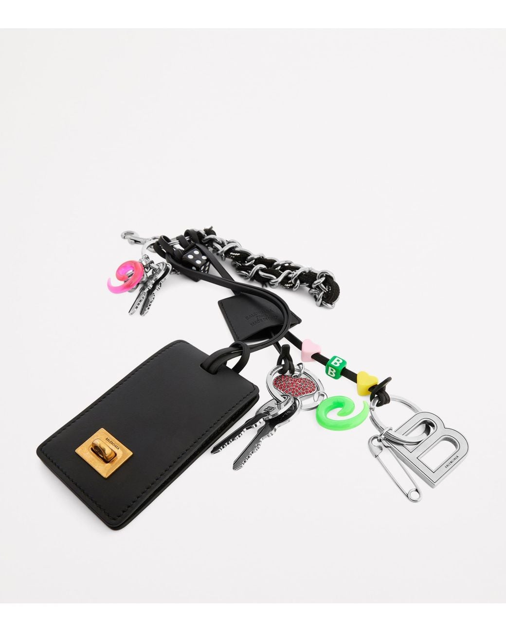 Balenciaga White Rodeo Tag Bag Charm