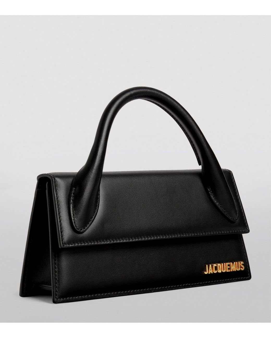Jacquemus Black Leather Le Chiquito Long Top-Handle Bag