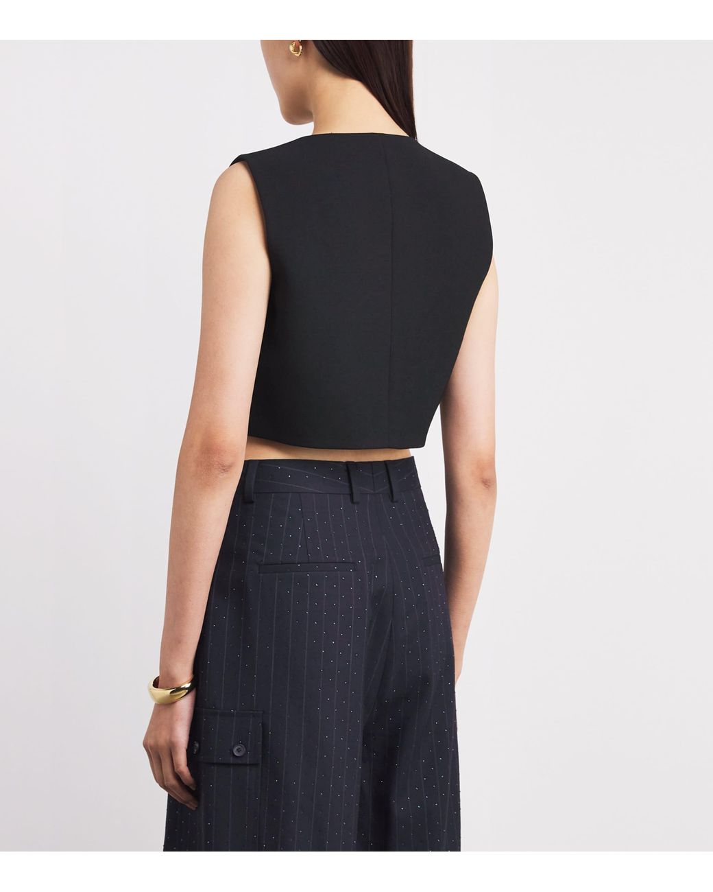 Sandro Blue Cropped Sleeveless Top