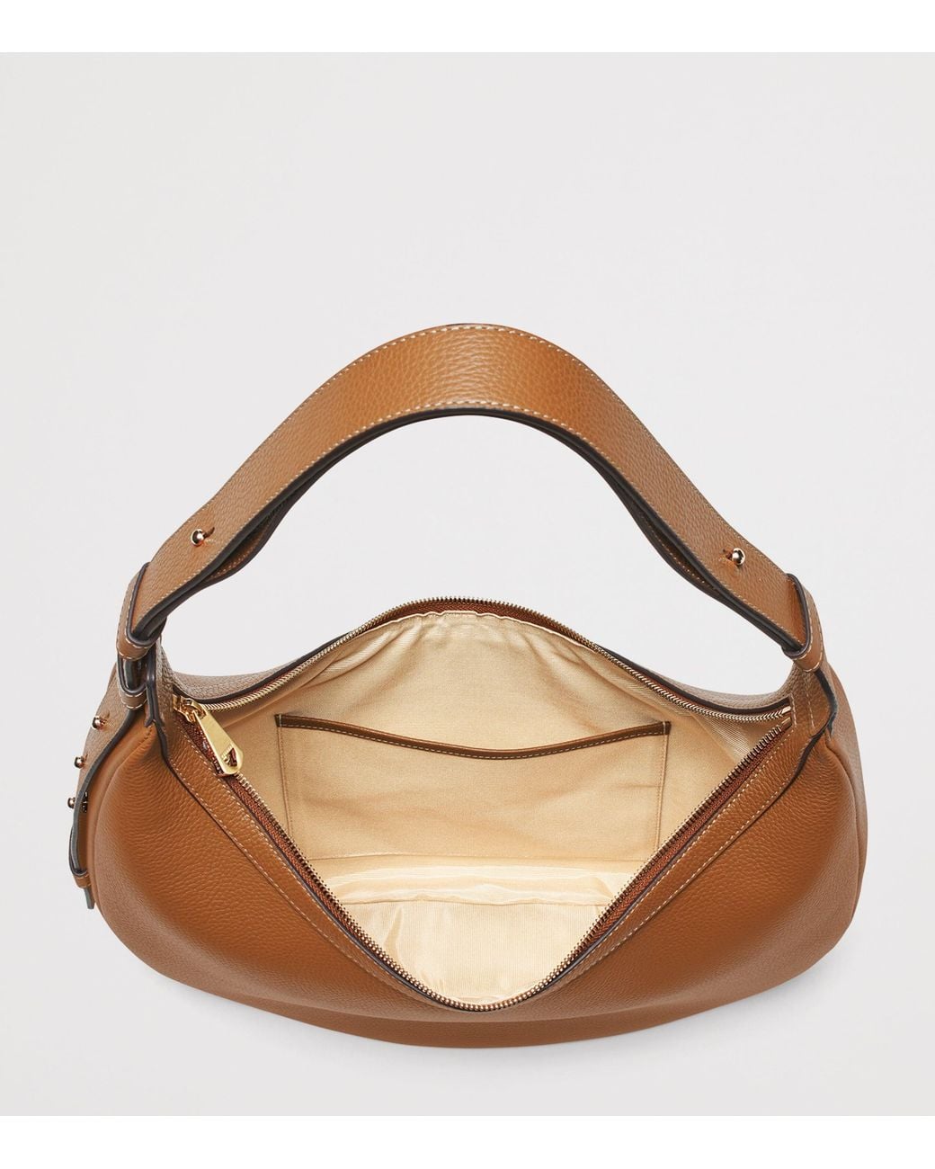 Aspinal Brown Large Soho Crescent Cross-Body Bag