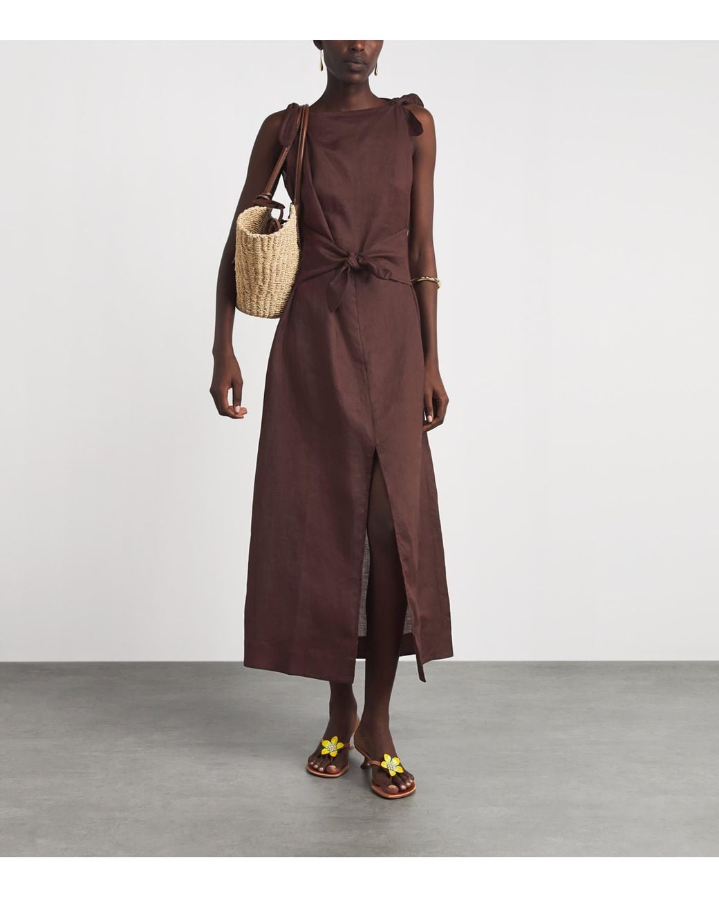 Doen Purple Ramie Amorette Midi Dress
