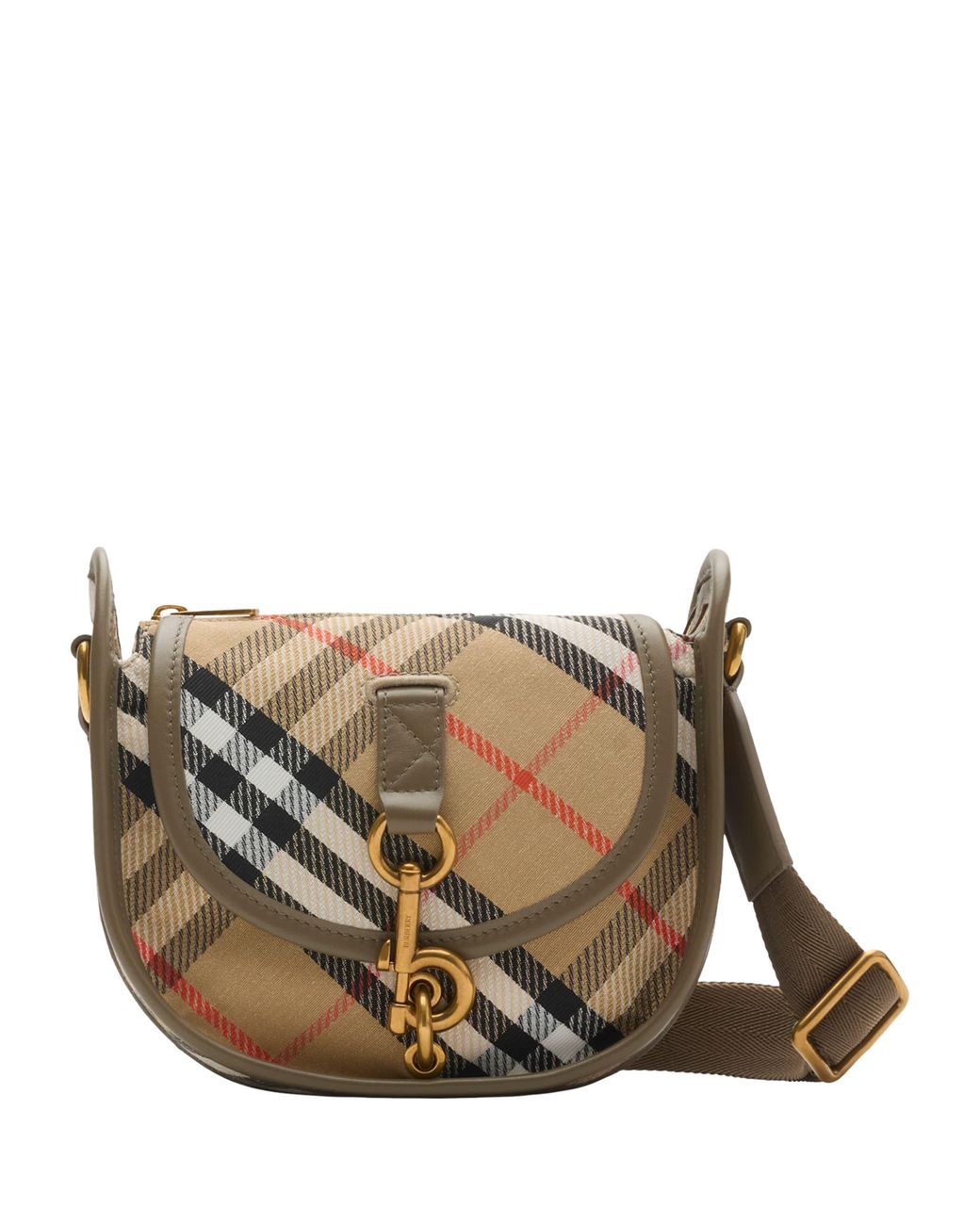 Burberry Brown Mini Check B Clip Messenger Bag
