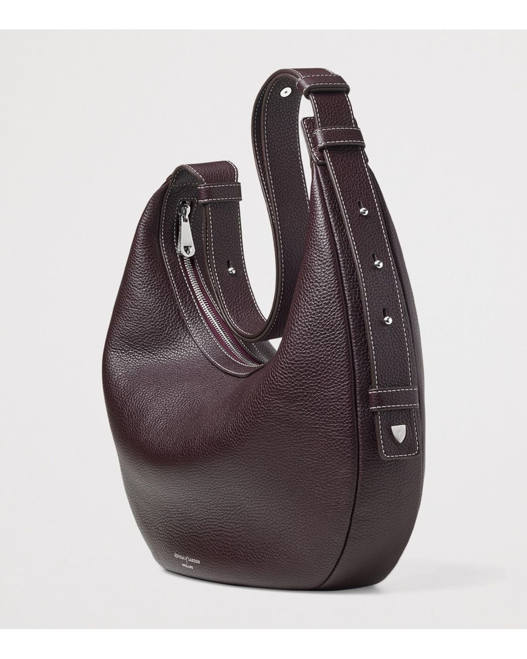 Aspinal Purple Large Soho Crescent Cross-Body Bag