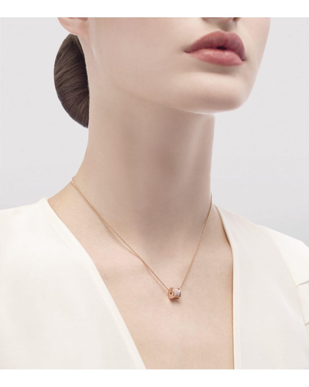 BVLGARI White And Diamond B.Zero1 Necklace