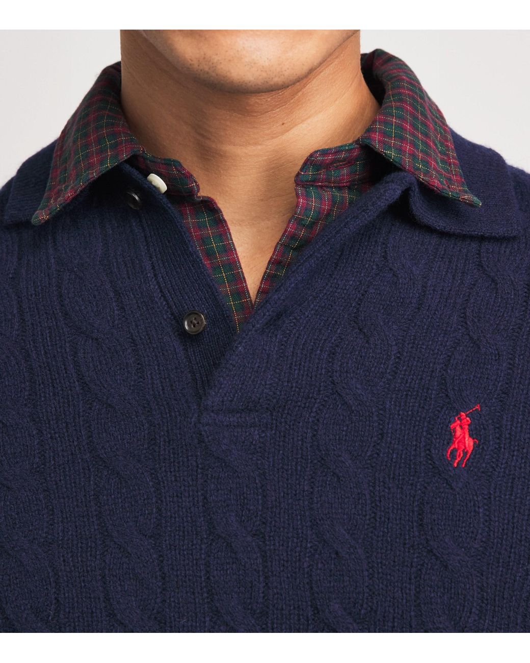 Polo Ralph Lauren Blue Wool-Cashmere Polo Sweater for men