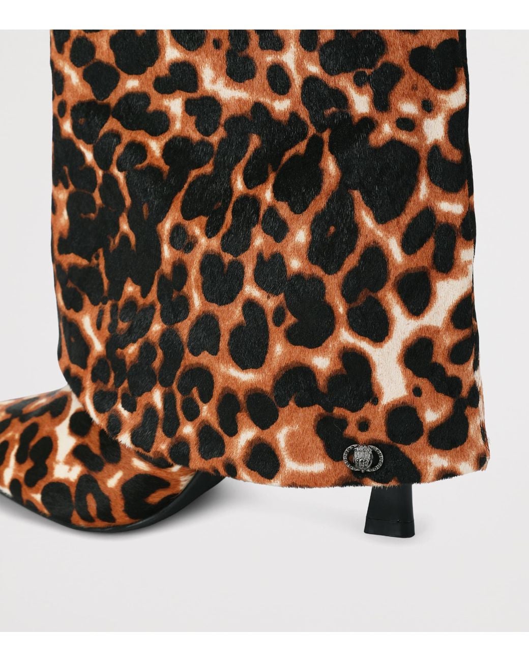 Kurt Geiger Brown Calf Hair Candy Gaiter Boots