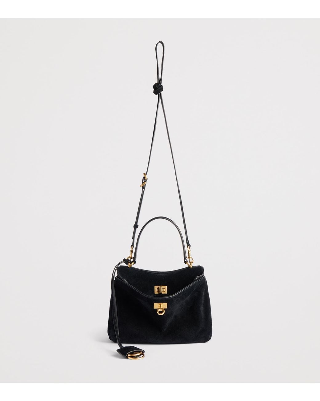 Balenciaga Black Mini Suede Rodeo Top-Handle Bag