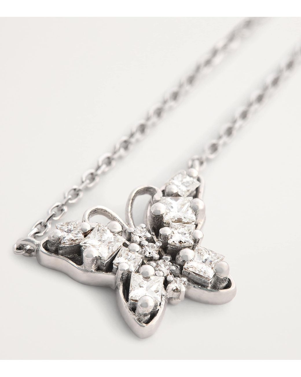 Suzanne Kalan Metallic And Diamond Princess Mini Butterfly Necklace