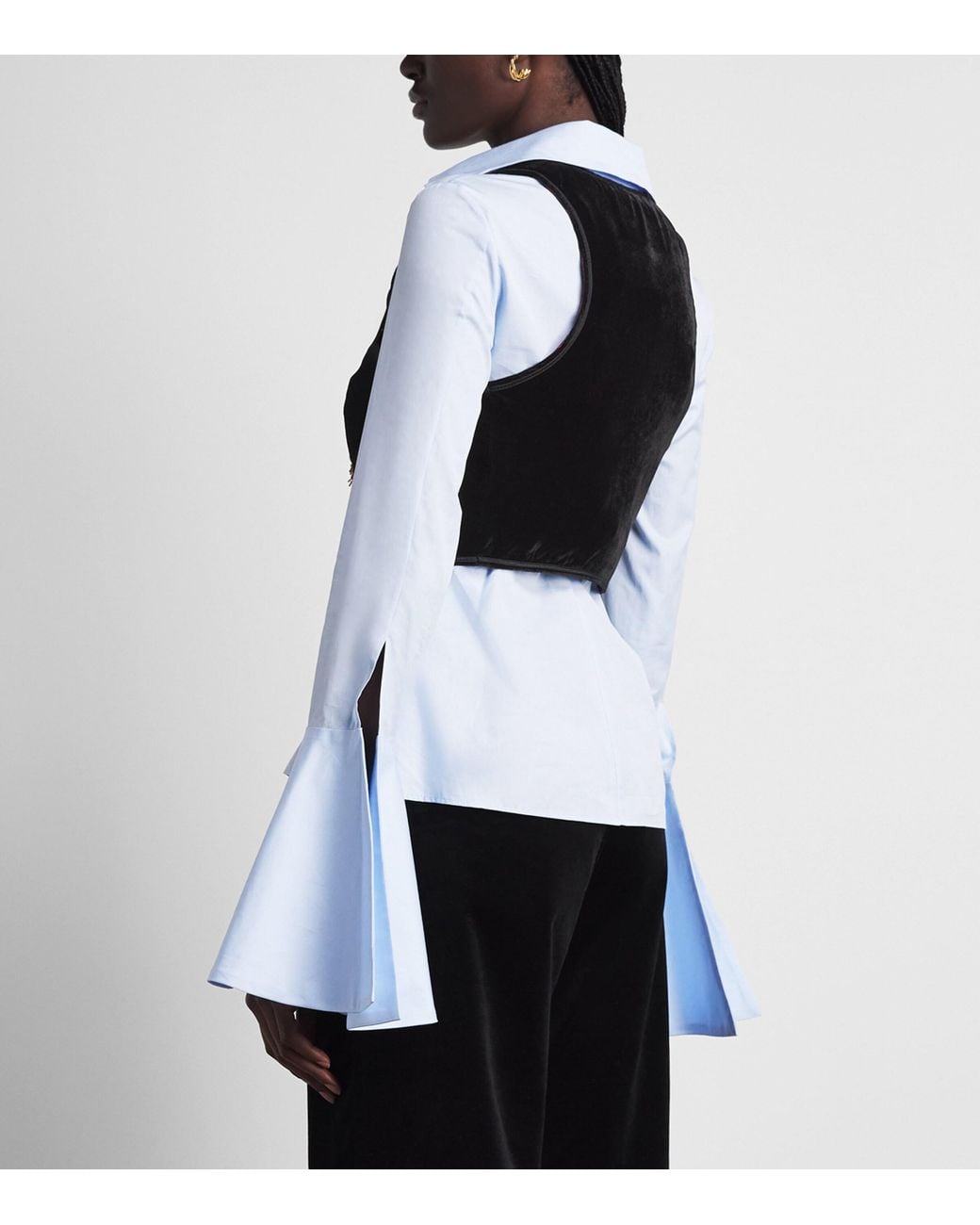Etro Black Velvet Embellished Cropped Waistcoat