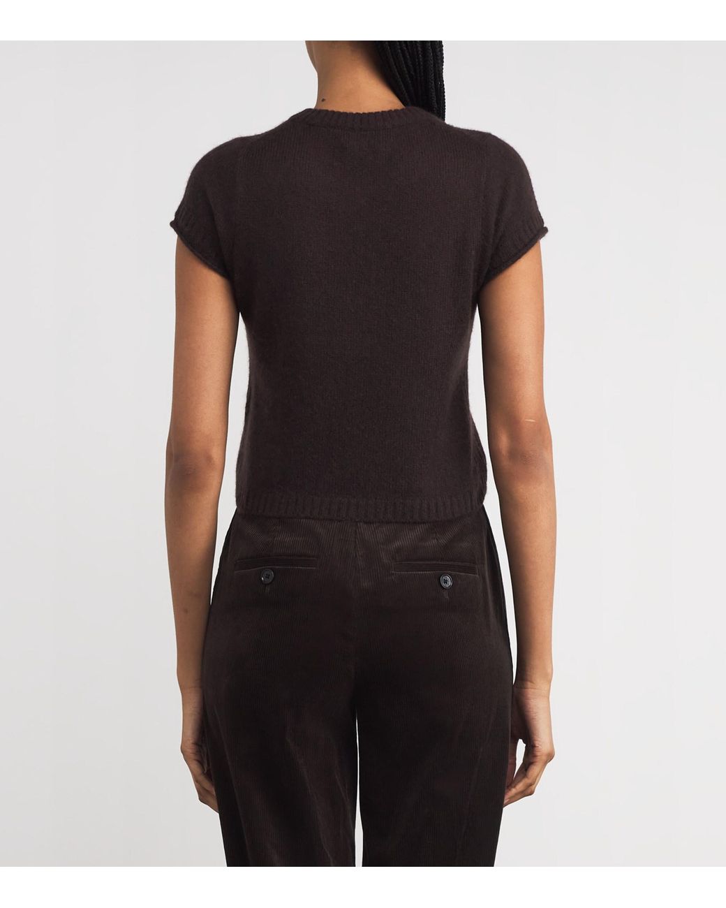 ME+EM Black Wool-Cashmere-Silk Knitted T-Shirt