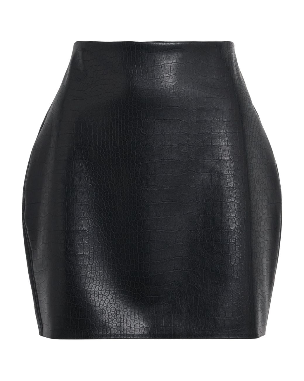 Wolford Black Croc-Effect Faux-Leather Mini Skirt