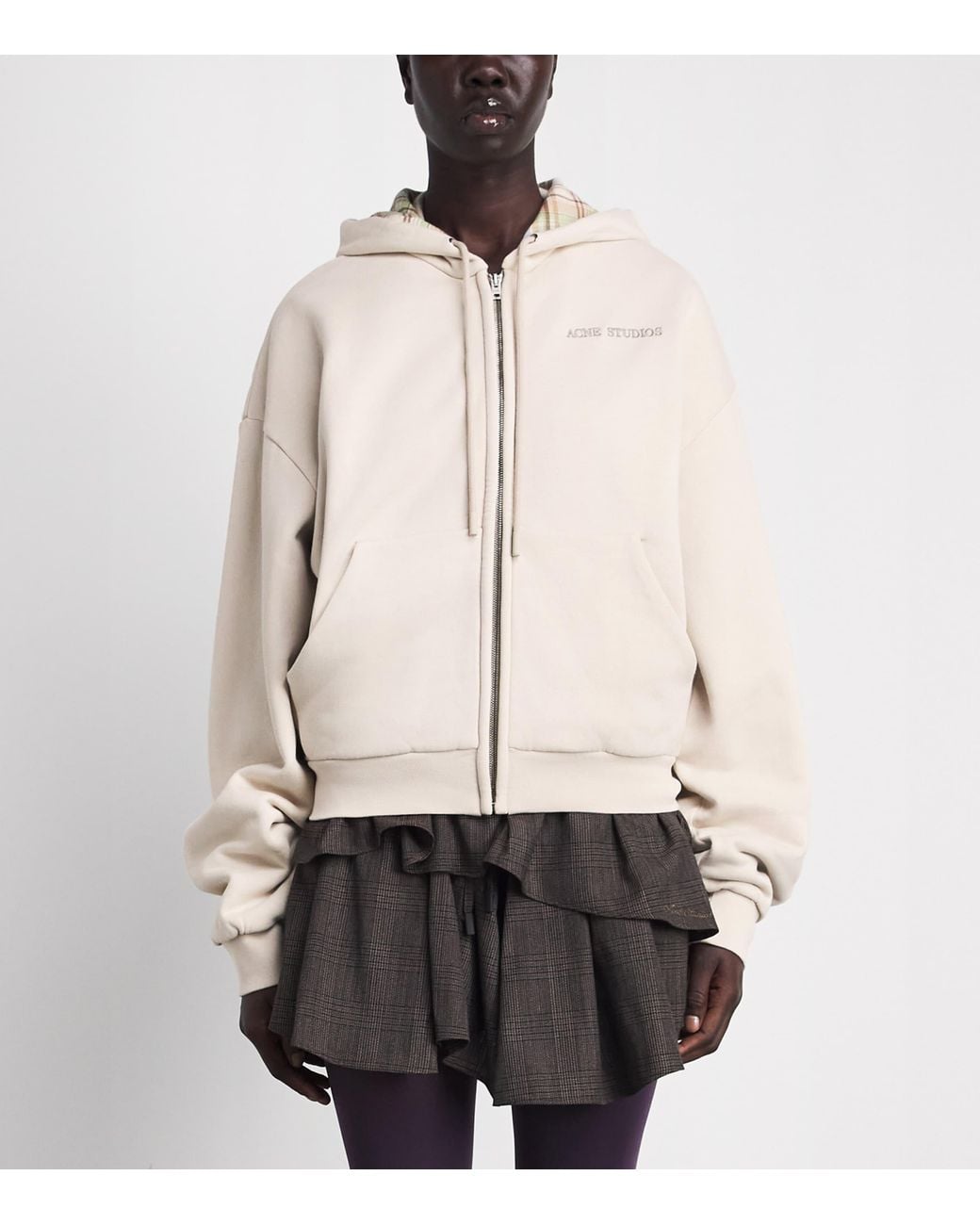 Acne Natural Cotton Logo Hoodie