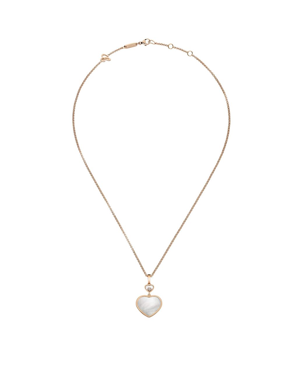 Chopard Metallic And Diamond Happy Hearts Pendant