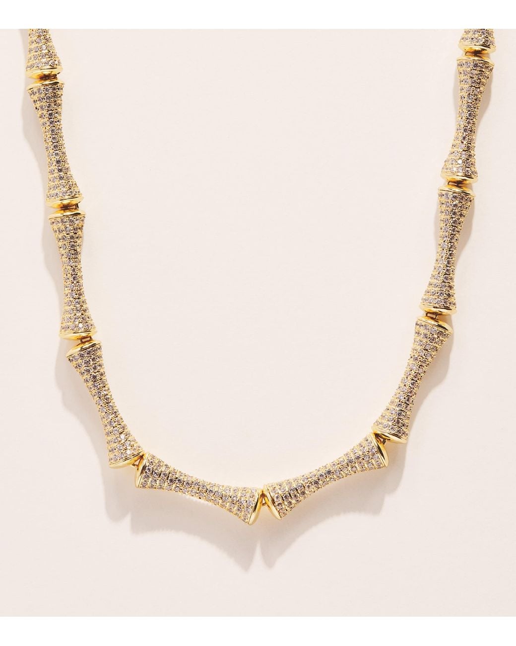 Eddie Borgo Natural Plated Pavé Bambù Necklace