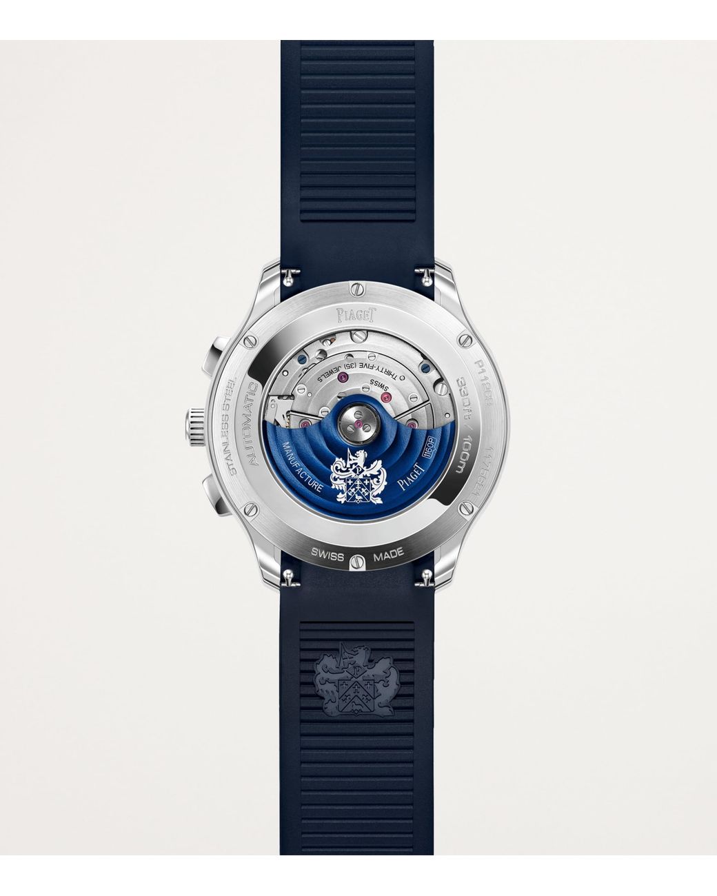 Piaget Blue Stainless Steel Polo Chronograph Watch