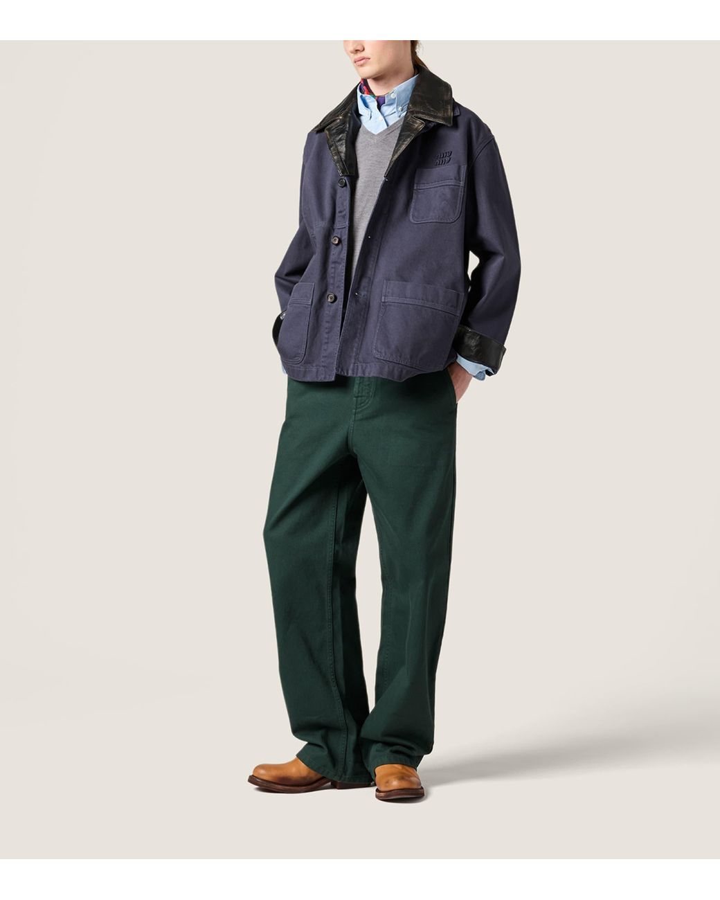 Miu Miu Blue Cotton Chore Jacket