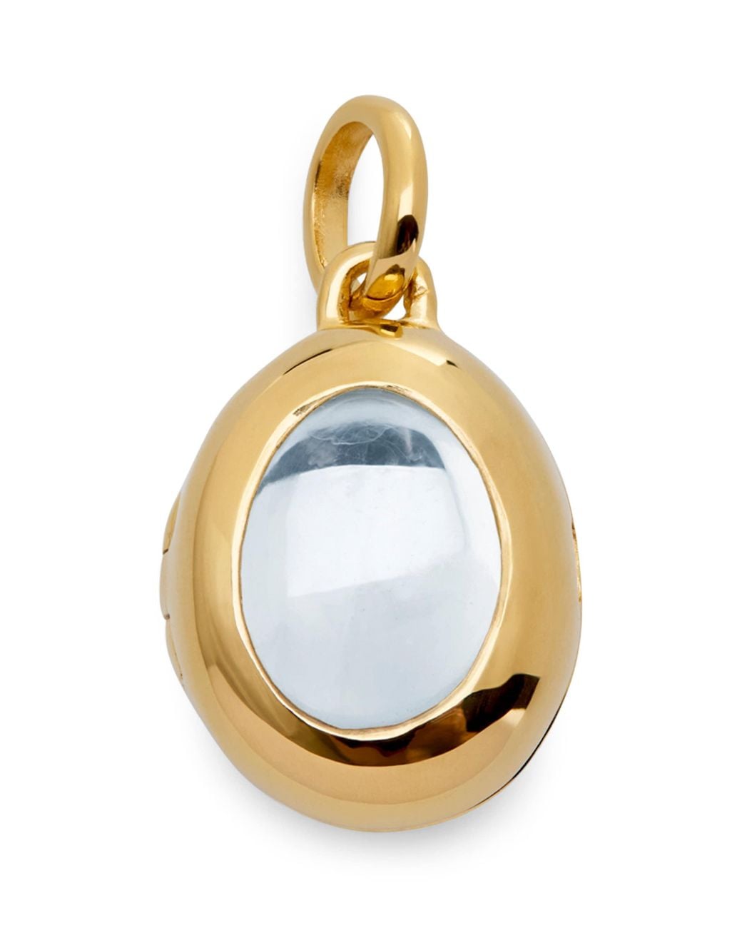 Monica Vinader Metallic Vermeil And Rock Crystal April Birthstone Locket