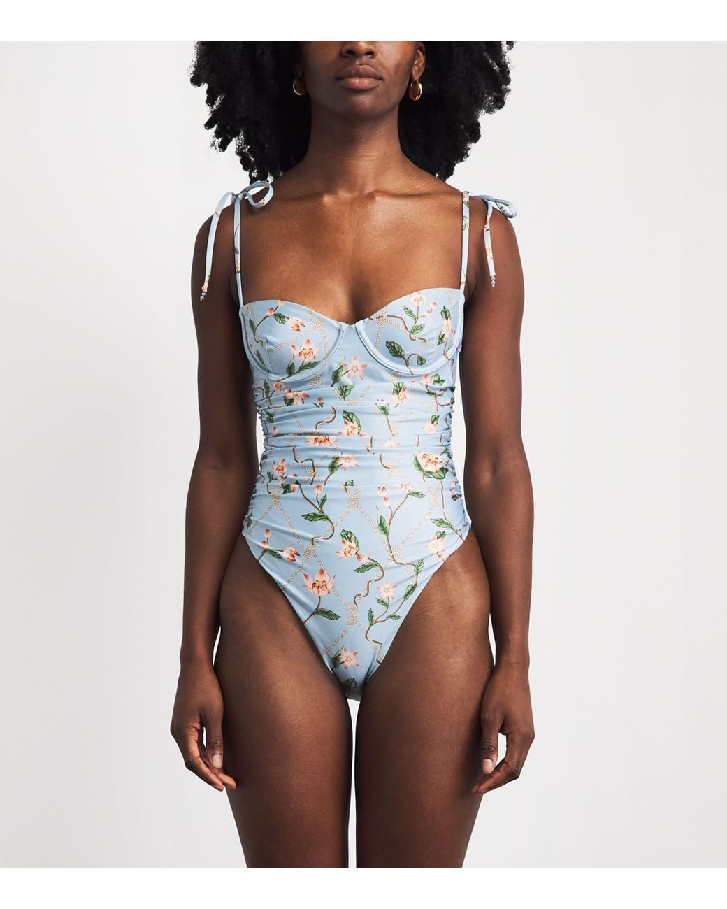 Agua Bendita Blue Rábano Navegante Floral Swimsuit