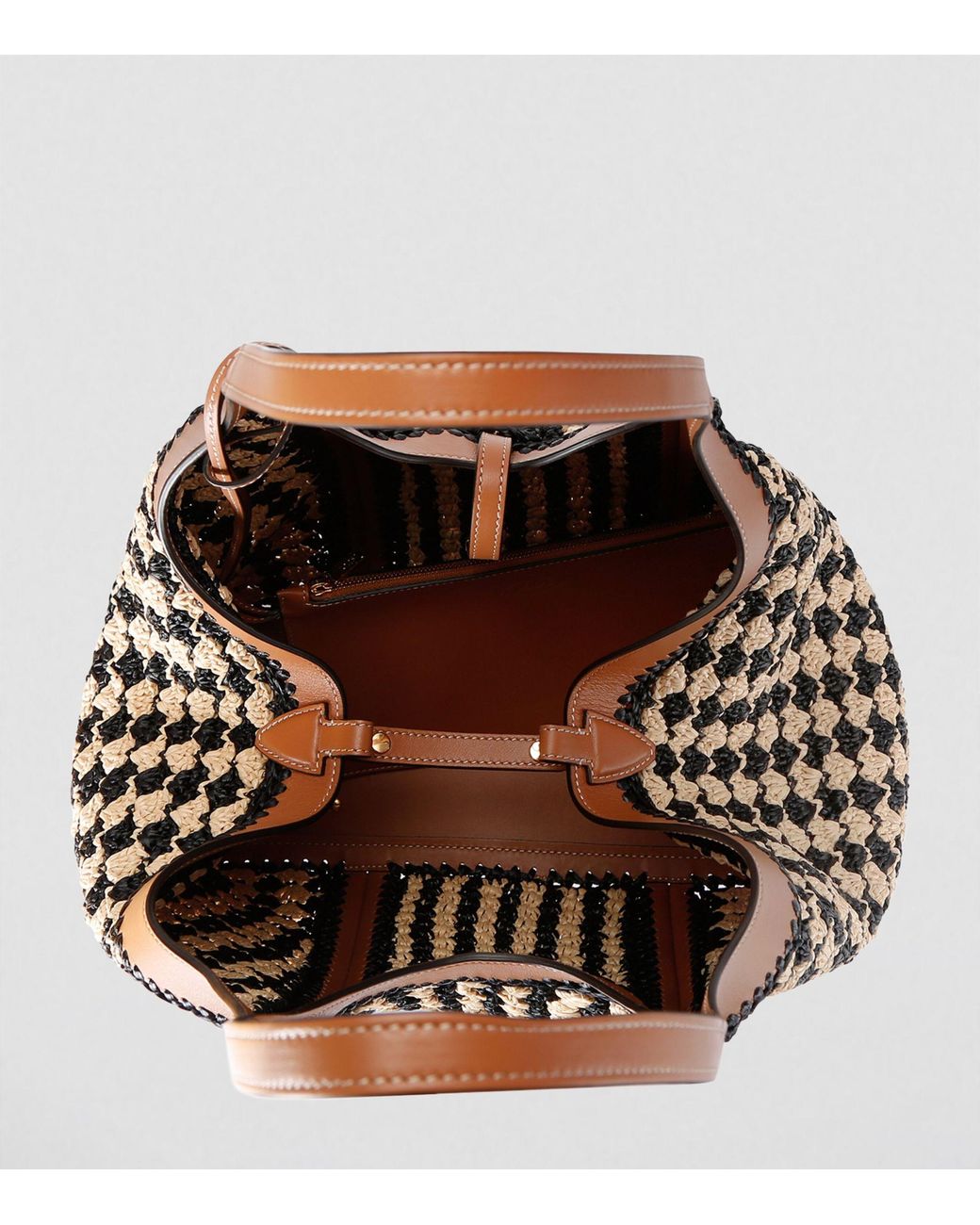 Tod's Raffia-leather Timeless Shopping Bag in Black | Lyst