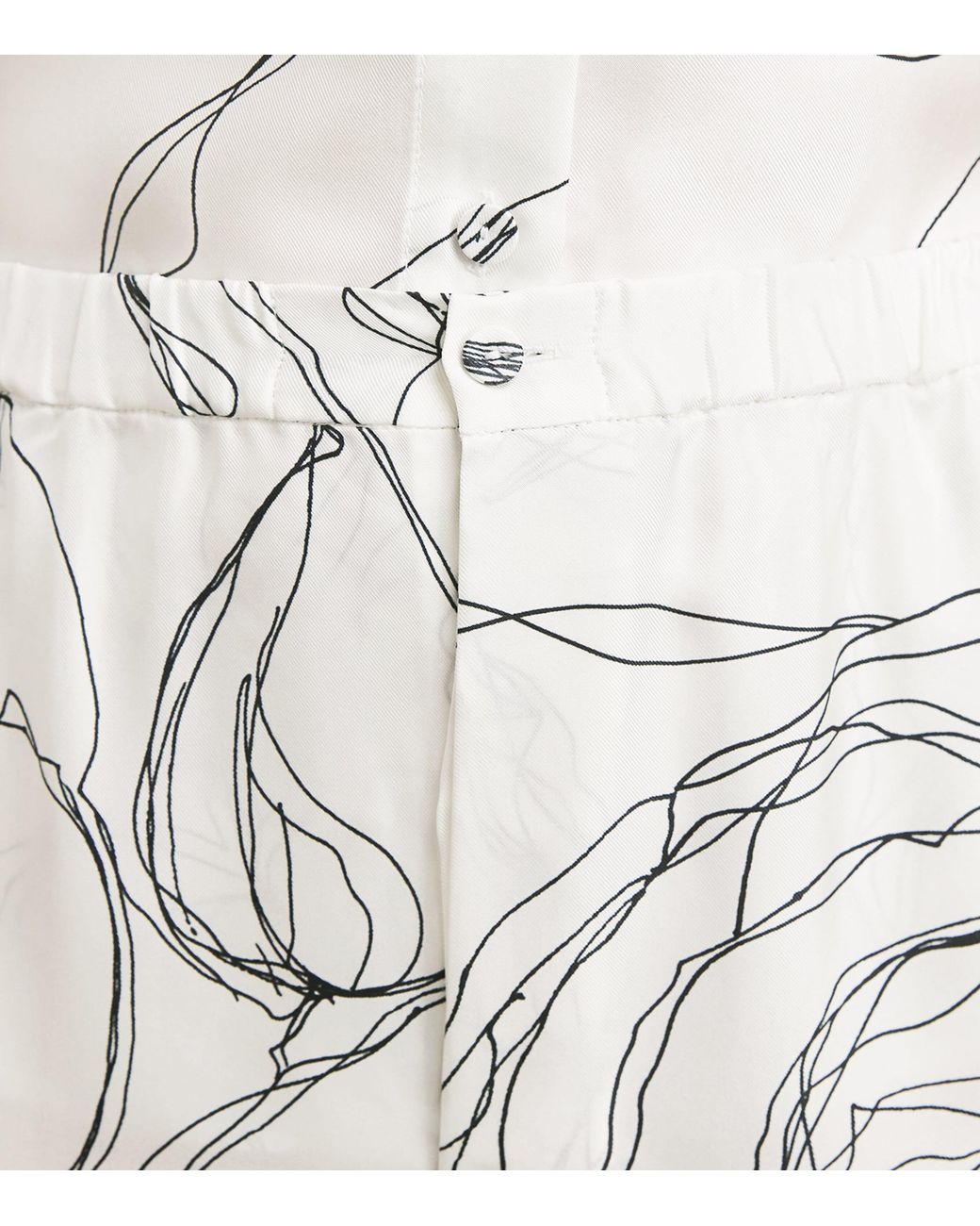 Fabiana Filippi White Silk Twill Printed Trousers