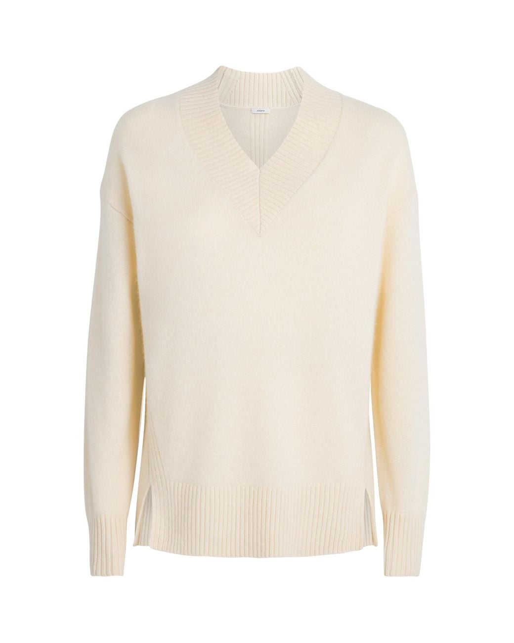 Joseph White Cashmere V-Neck Zinnia Sweater