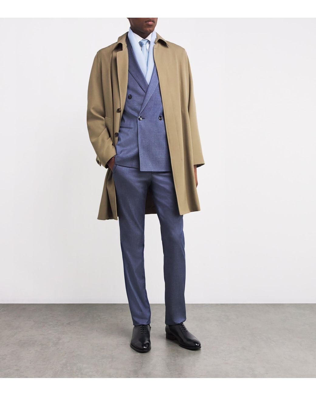 Brioni Blue Linen-Silk Logo Scarf for men
