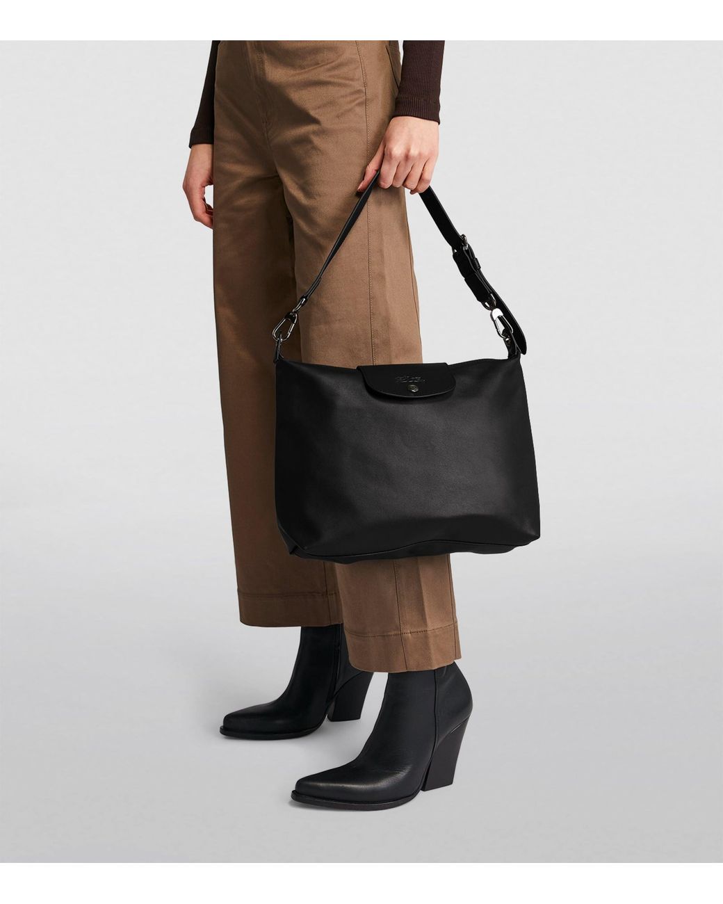 Longchamp Black Medium Leather Le Pliage Xtra Shoulder Bag