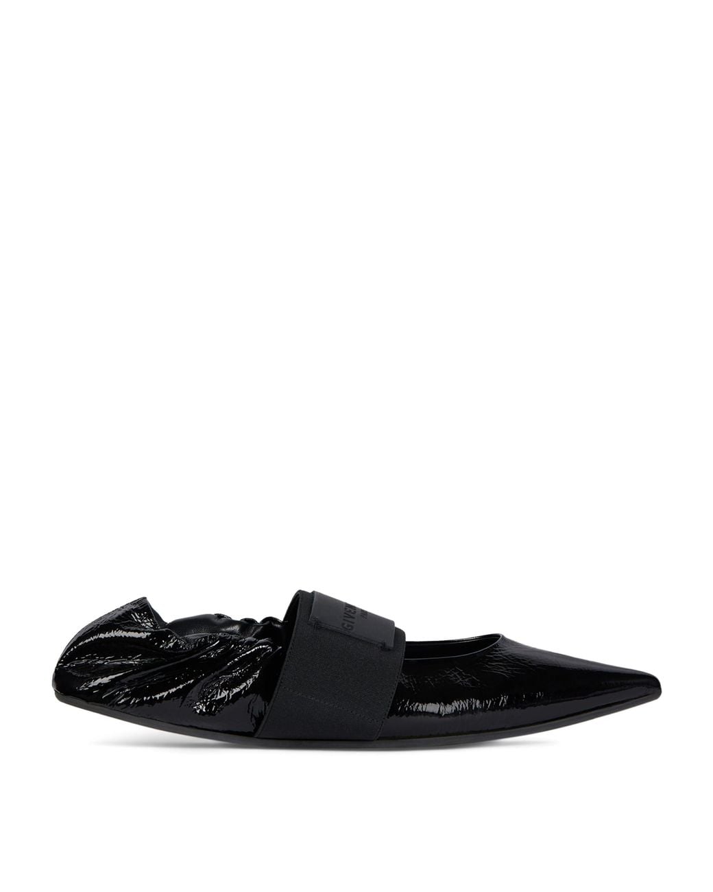 Givenchy Black Leather Crush Ballet Flats