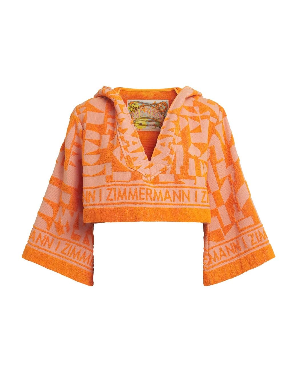 Zimmermann Orange Terry Solstice Crop Top