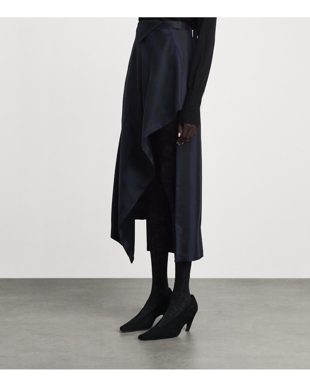 Vivienne Westwood Blue Virgin Wool Stripe Cassandre Midi Skirt
