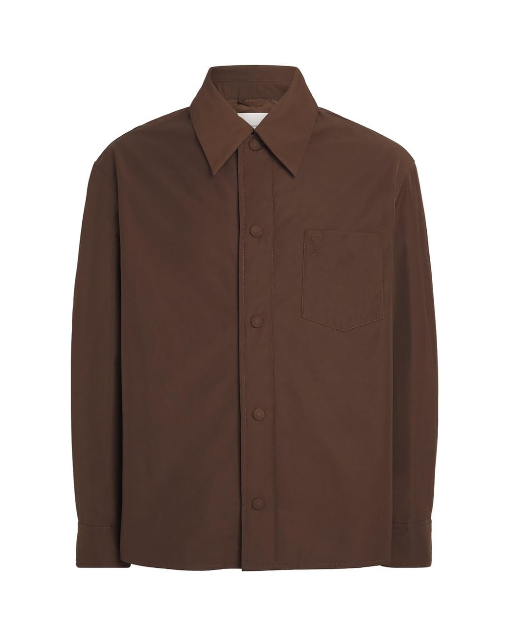 AMI Brown Ami De Coeur Padded Overshirt for men