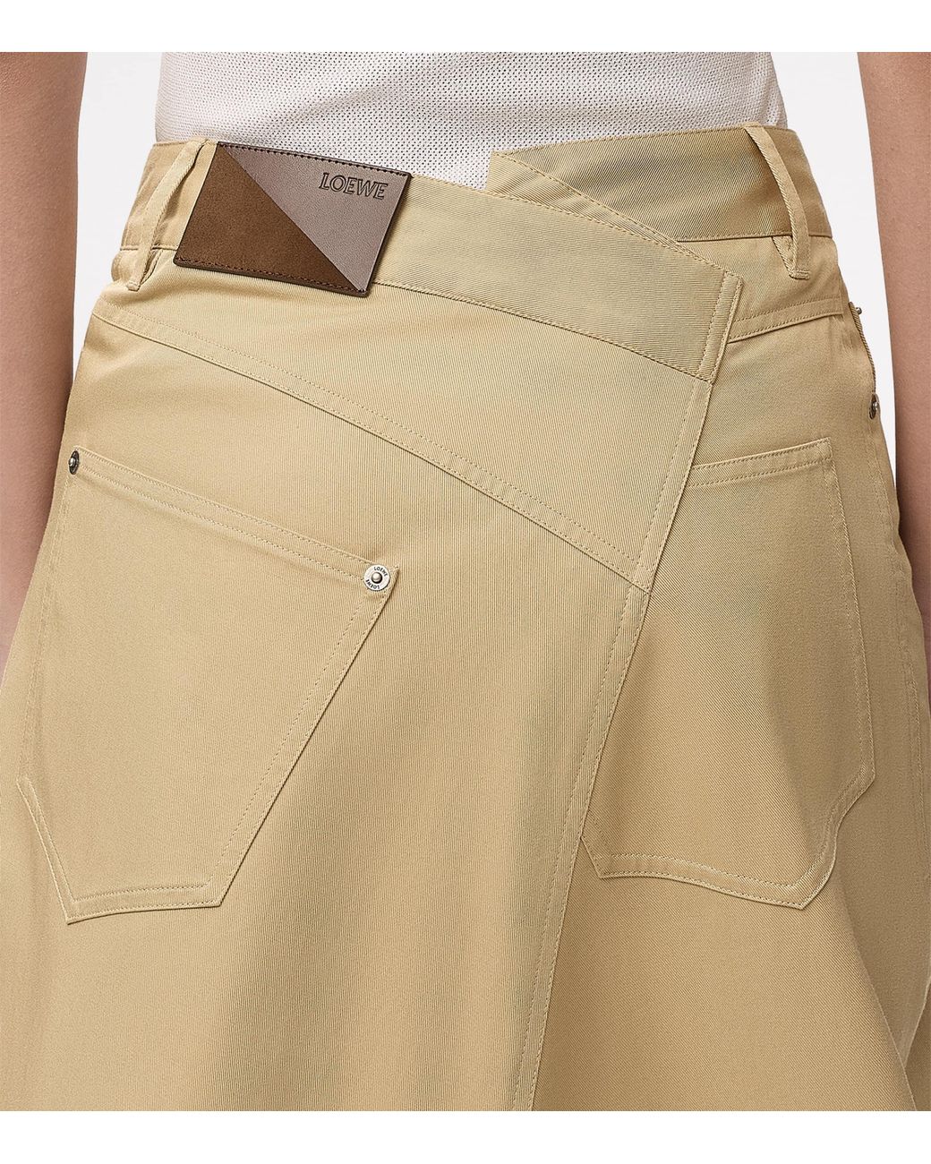 Loewe Natural Cotton Asymmetric Midi Skirt