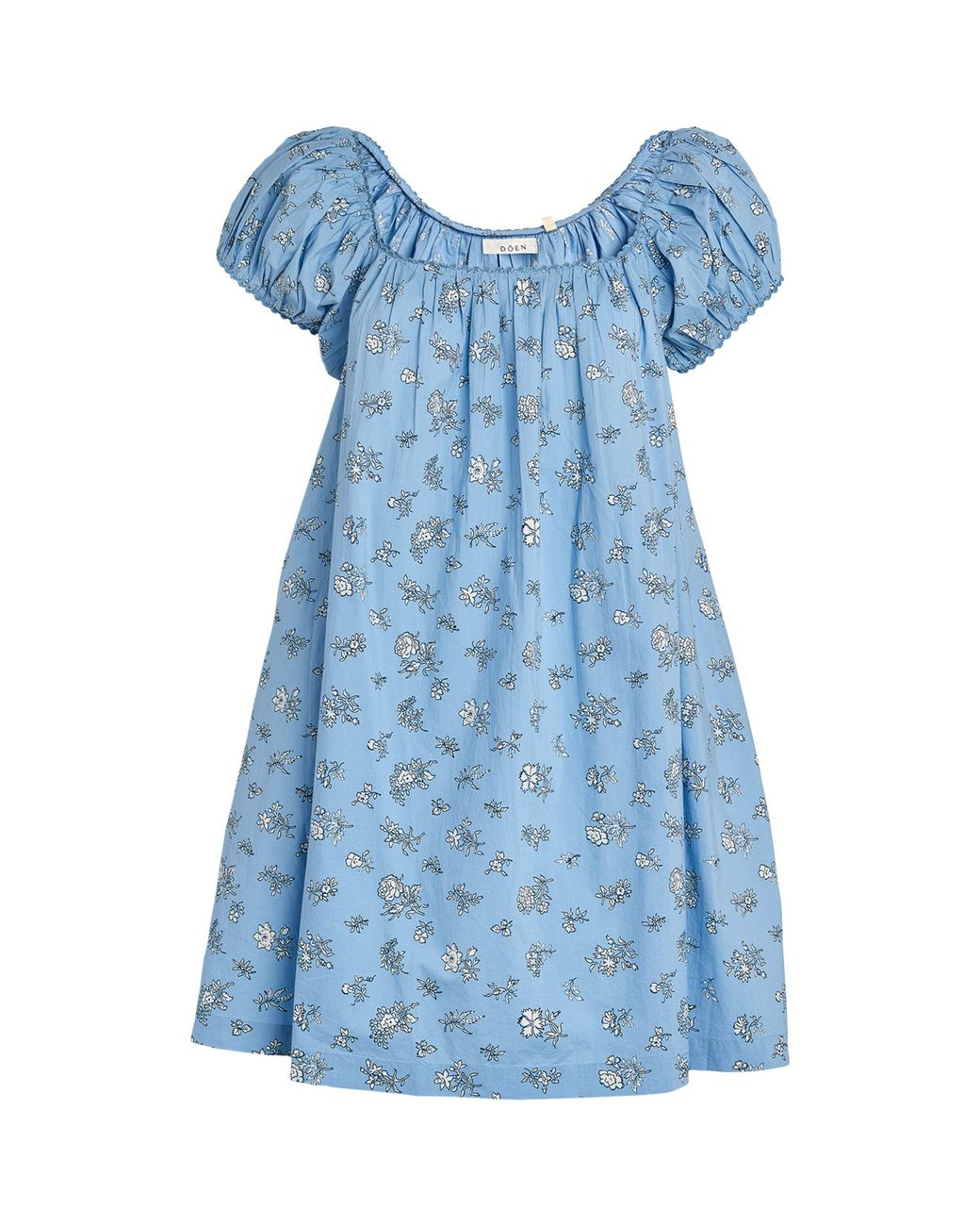 Doen + Net Sustain Julie Floral-print Organic Cotton-poplin Mini Dress in  Blue | Lyst