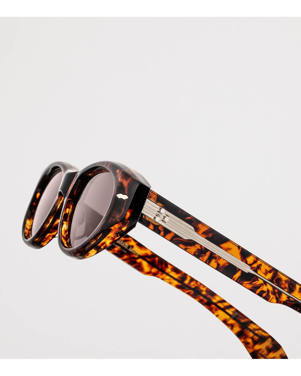 Jacques Marie Mage Black Tortoiseshell Krasner Oval Sunglasses