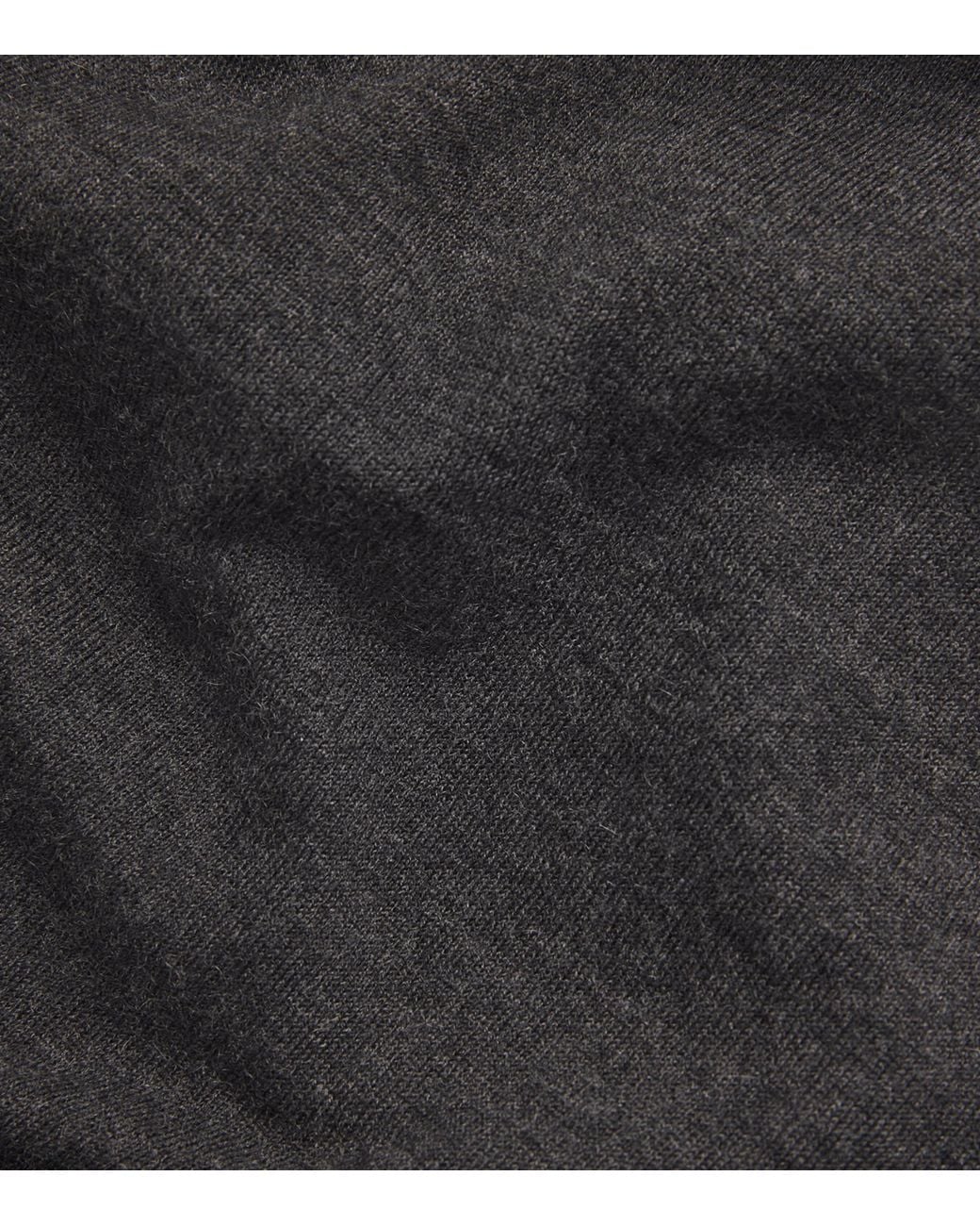 Johnstons Gray Superfine Cashmere V-Neck Sweater for men